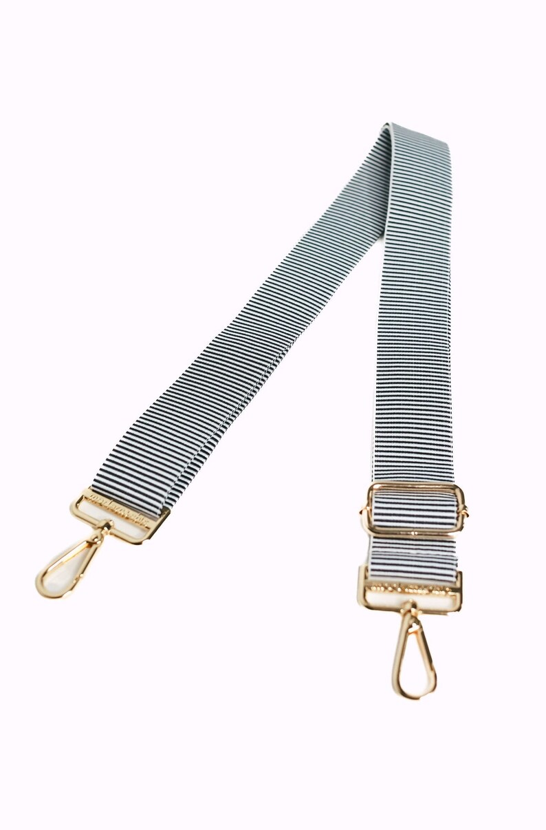 A navy and white striped strap.