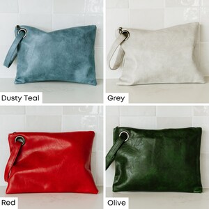 Alexa Vegan Leather Clutch Purse Large Clutch Evening Bag Gifts Under 30 Gifts for Her Mother's Day Gifts image 5