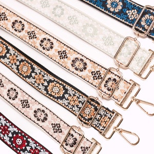 Mila Floral Adjustable Bag Strap: Boho Crossbody Purse Strap