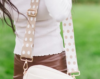 Dottie Polka Dot Adjustable Woven Bag Strap
