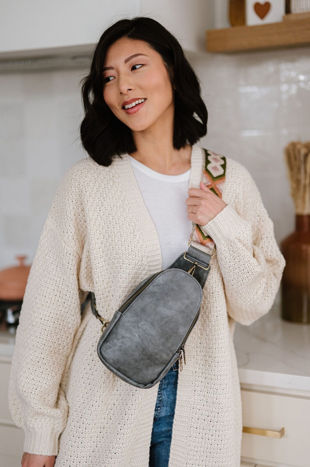 Grey Sling Bag Etsy Canada