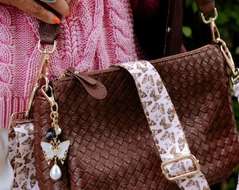 Blush Butterfly Adjustable Bag Strap