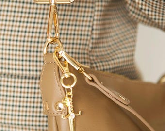 Gold Stiletto Bag Charm, Lightweight Purse Accessory