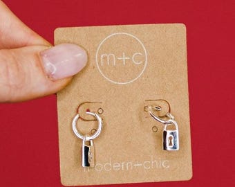 Alessia lock hoop earrings