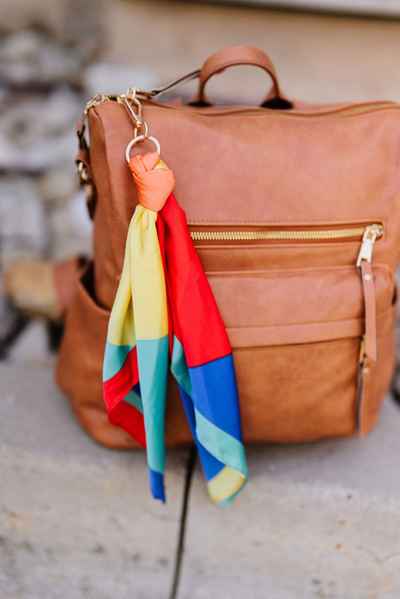 Breanna Satin Scarf Keychain Boho Keychain Purse Scarf Etsy