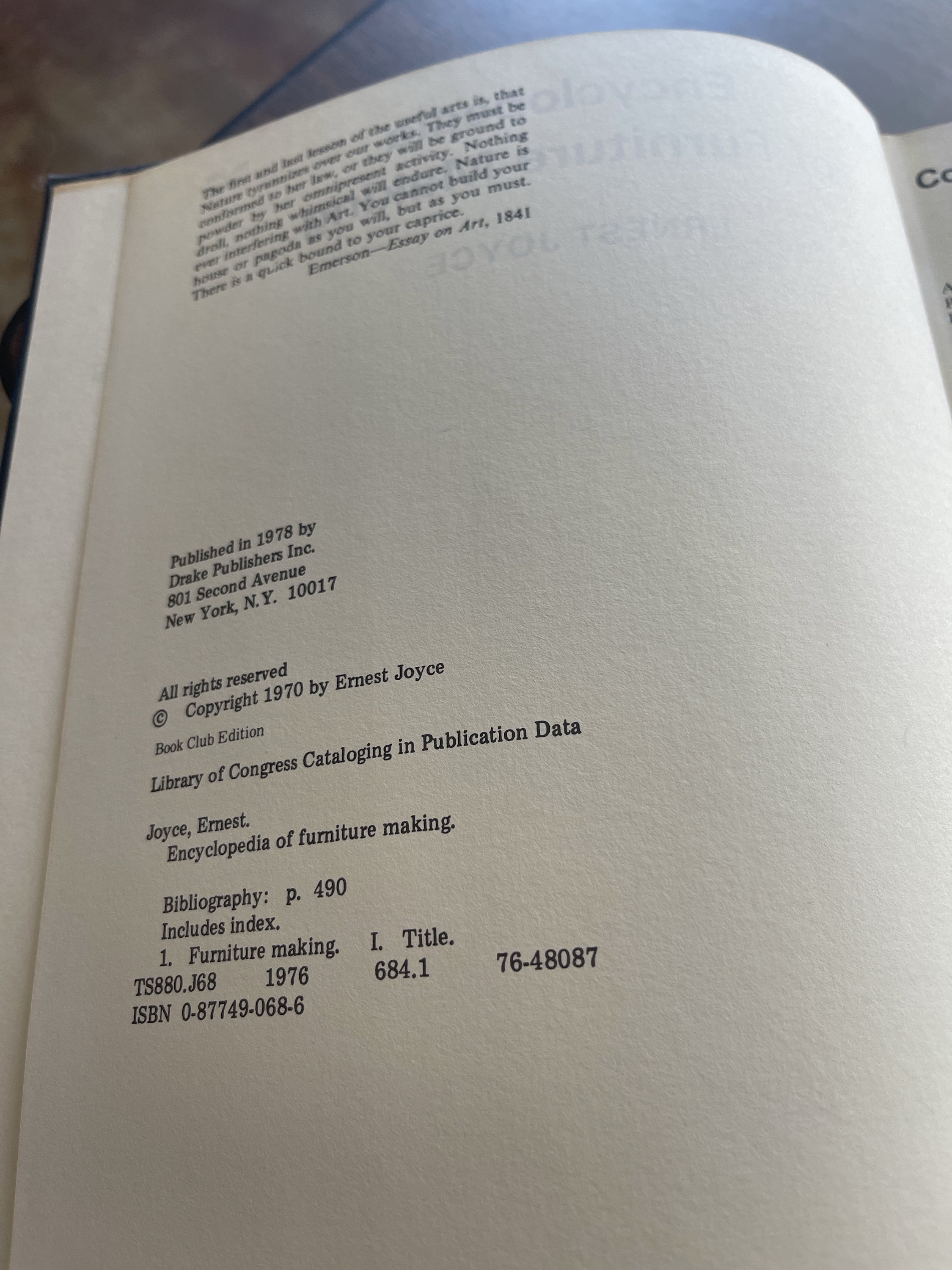 Hardcover of the Encyclopedia of Furniture Making by Ernest Joyce