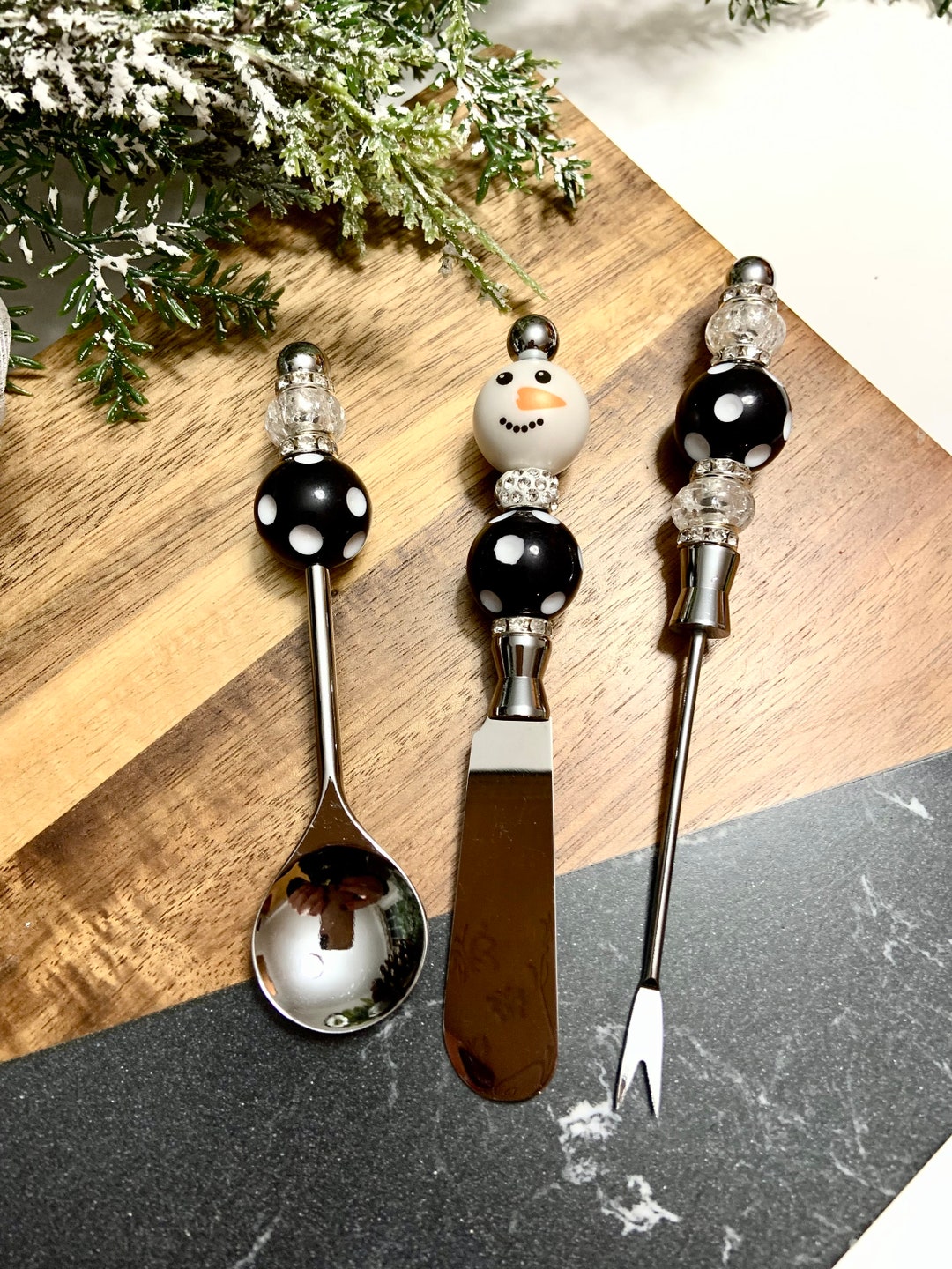 Snowman Appetizer Servingware Set 3 Pieces Etsy