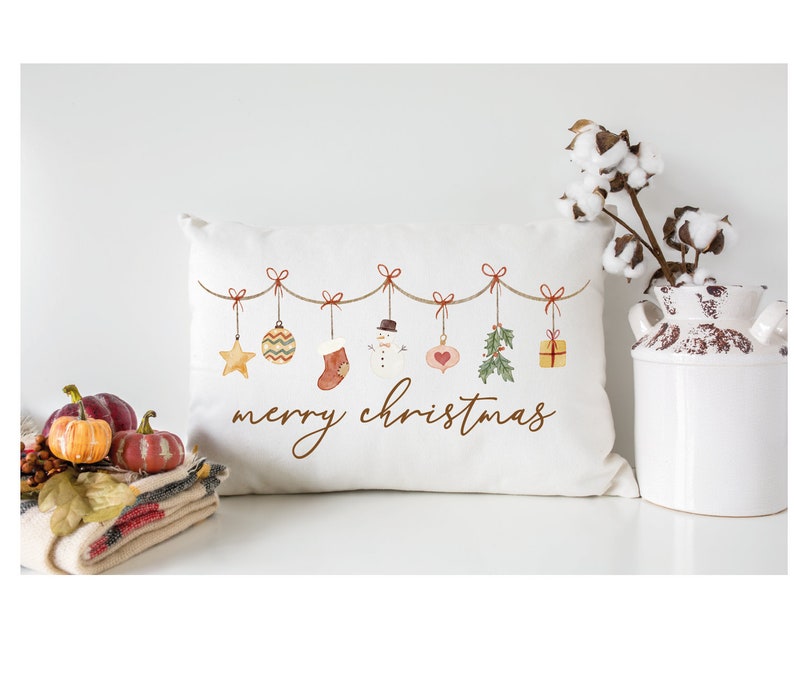 Merry Christmas Pillow Christmas Pillowcase Christmas Throw Etsy