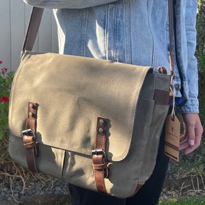 Big Vintage Canvas Messenger Bag Book Laptop Shoulder School Ladys Women  Men New