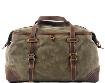 Lomani Waxed Canvas Duffle Bag/Weekender Bag