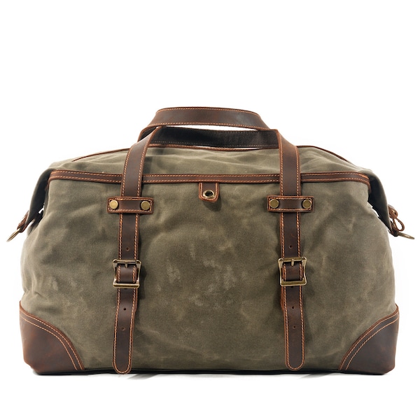 Lomani Waxed Canvas Duffle Bag/Weekender Bag