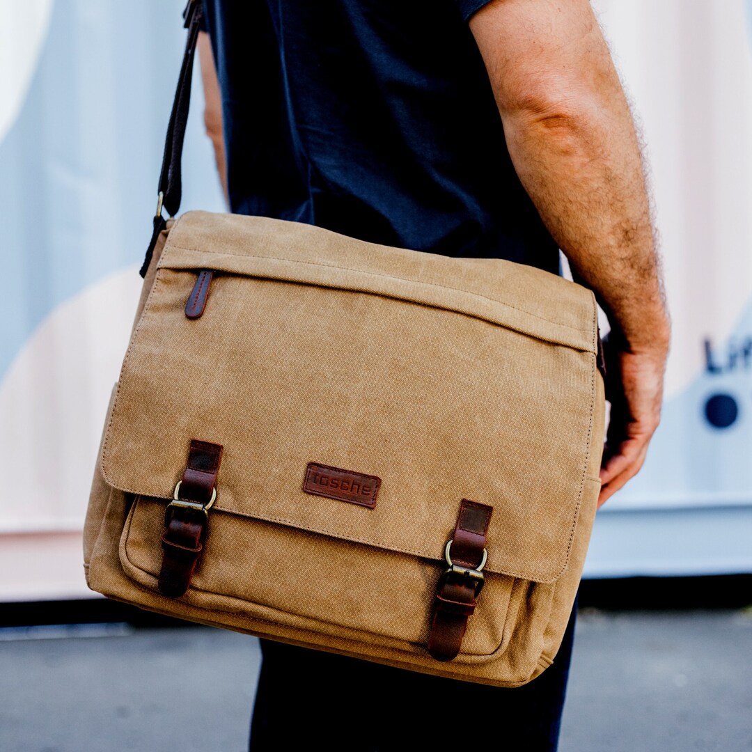 Tasche Canvas Messenger Bag/crossbody Laptop Bag/shoulder Bag Etsy