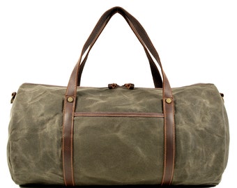 Leon Waxed Canvas Duffle Bag/Weekender Bag