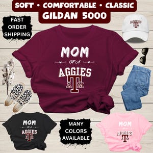 Trending Texas Aggies Mom tee T-Shirt Gig &#39;Em College Football Game Day Shirt tshirt jersey jumper pullover Clothing Sports Gear Mom Austin