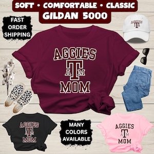 Trending Texas Aggies Mom tee T-Shirt Gig &#39;Em College Football Game Day Shirt tshirt jersey jumper pullover Clothing Sports Gear Mom Austin