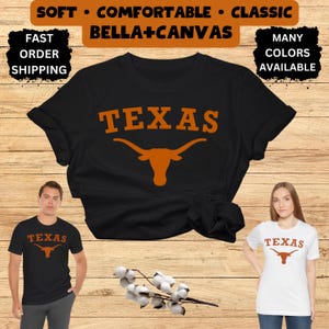 Trending Texas Longhorn T-Shirt Hook em Horns College Football Season Game Day Shirt Longhorn Logo Clothing Sports Gear Mom Dad Girl Austin