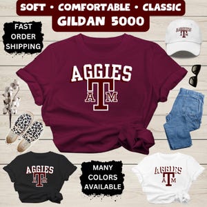 Texas Aggies T-Shirt College Football Baseball Basketball Mom Dad Frau Spieltag Ein Geist Crew & Hals Kurzarm Tops Grafik M T-Shirt Geschenk