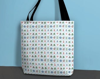 Mahjong Bag, MahjongTile Pattern Tote Bag, Mahjong Gift