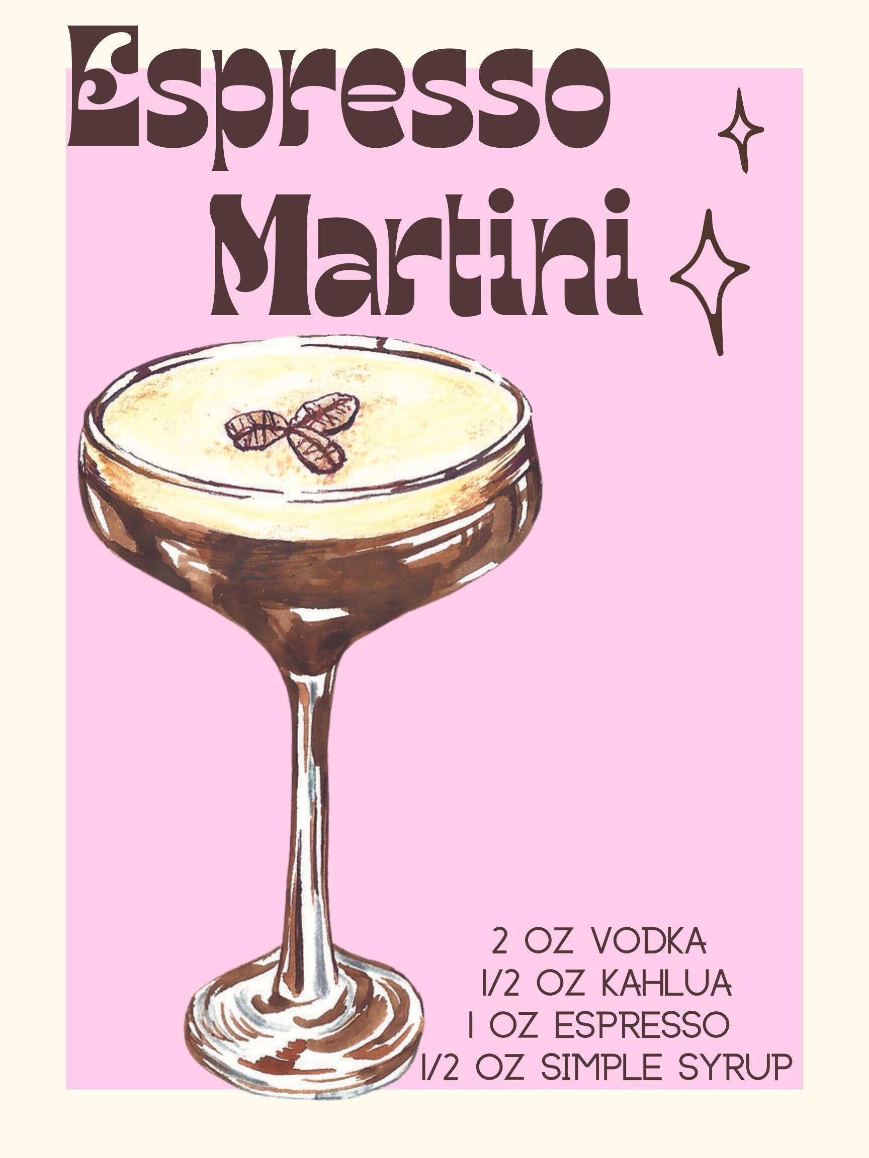Espresso Martini Poster Etsy