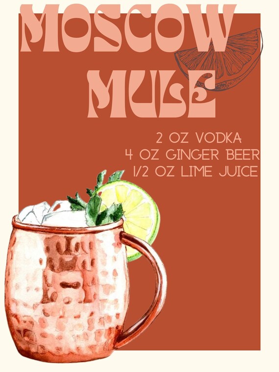 Moscow Mule Poster Etsy