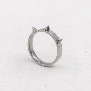 Stainless Steel Punk Style Spike Band Ring, 2m, 4mm, 6mm Couple Ring, Gift for him or her