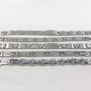 Men's Stainless Steel Link Bracelet, Hip hop Style Bracelet, 12 mm width bracelet