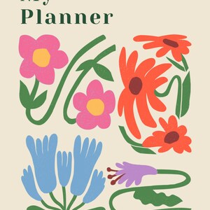 Planificador de flores en blanco