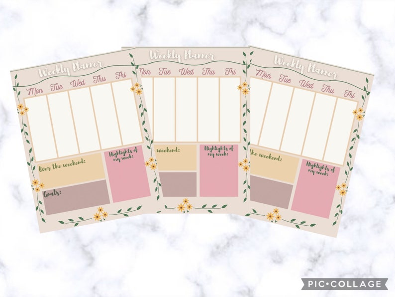 Printable Aesthetic Weekly Planner - Etsy