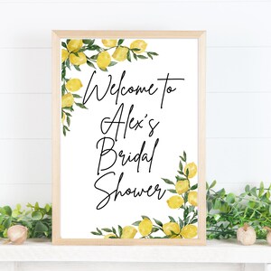 Main Squeeze Bridal Shower Sign; Citrus Theme- Editable