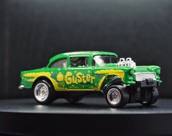Hot Wheels '55 Chevy Bel Air Gasser HW Speed Graphics – 1:64 Modellauto, Rot, Shock Resistant
