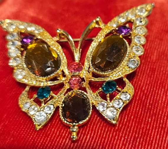 Jeweled Butterfly Brooch