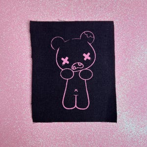 zomnom zombie bear horror punk diy kawaii alt patch