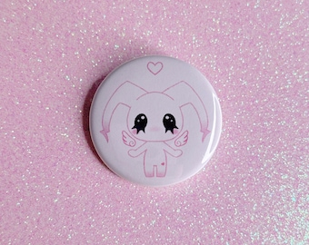 oopsy bunny pink kawaii pastel angel pin button