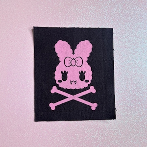 kira vampire bunny crossbones punk diy kawaii skull patch