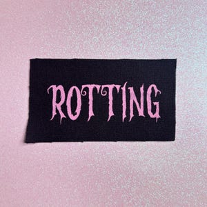 rotting pastel black and pink punk spooky cute kawaii patch