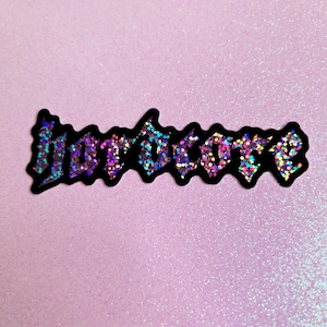 hardcore pastel pink glitter metal horror goth punk cute text sticker
