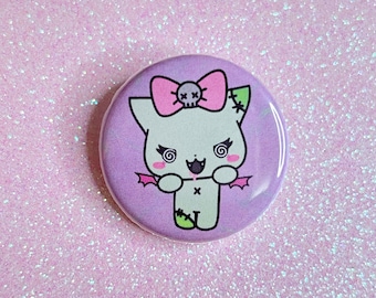 bitten vampire zombie kitten bat punk horror halloween spooky cute alternative pin