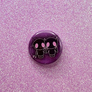 x and y demon gothic twins spooky kawaii pin button