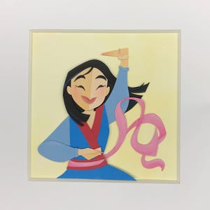 Warrior Princess - Mulan inspired Mini Handmade Princess Paper Artwork