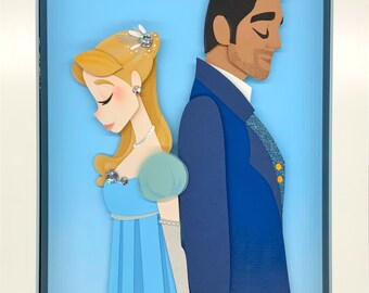 Ik brand voor jou, Daphne en Simon, seizoen 1 geïnspireerd door Bridgerton - origineel handgemaakt 3D-papierkunstwerk