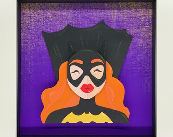 Caped Bat - Opera d'arte originale in carta 3D fatta a mano
