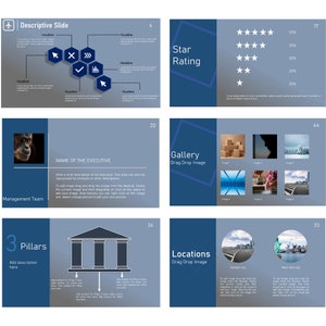 2023 Blue Grey Minimal PowerPoint Template with full Product Video