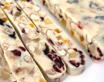 Homemade Nougat Candy, Chewy Dried Fruit & Nut Sweets, 3lbs,120 pieces, Varieties of Flavors