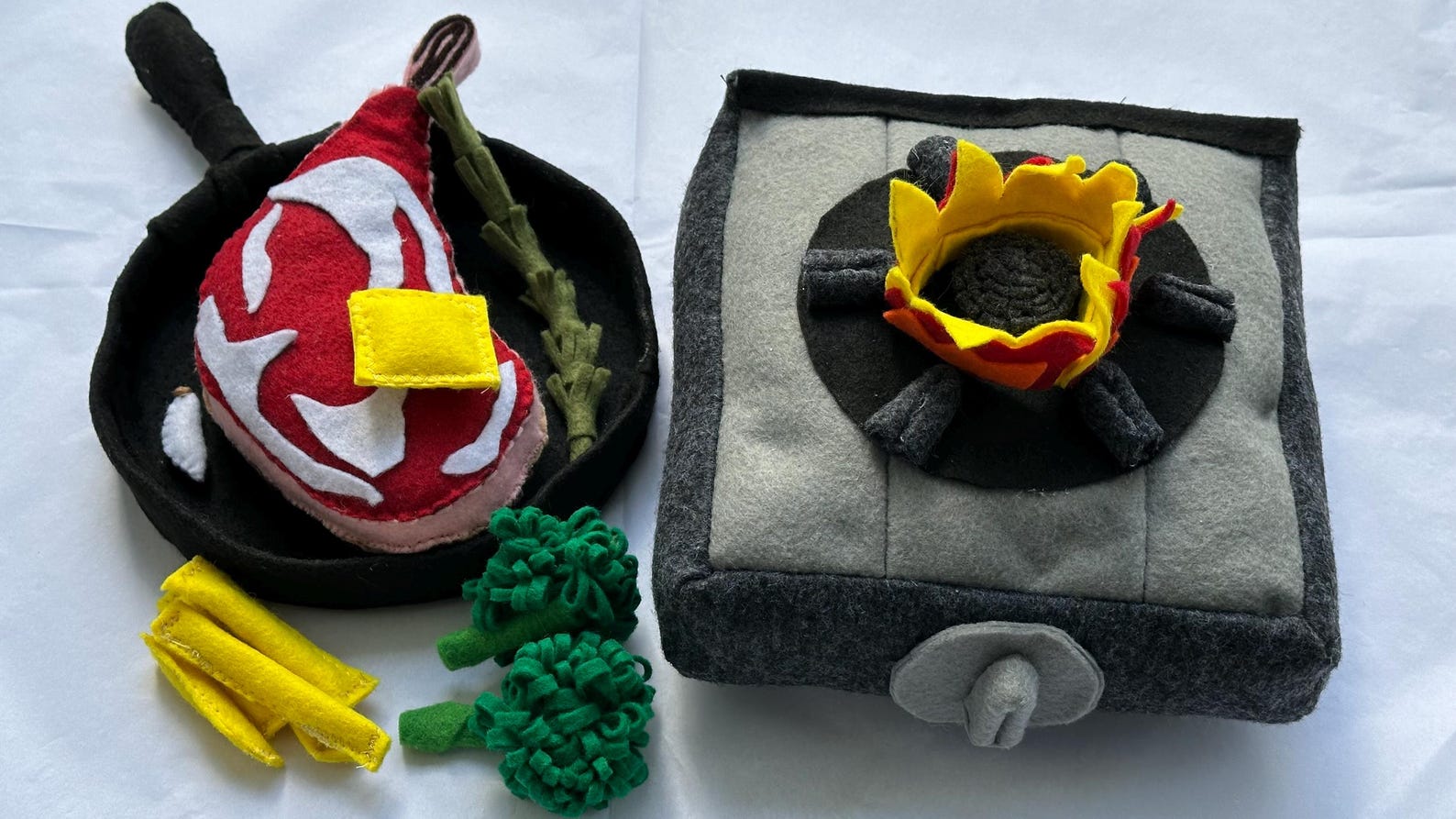 Toy Ribeye Images Felt Steak Pretend Play Toy, Reversible Bone-in Ribeye - Etsy