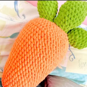 Giant Carrot Crochet/ Handmade Gift/ Fruits /Crochet gift/Carrot/Big Handmade Carrot Fruit Pillow, Amigurumi, Easter, Babyshower, Anniversay