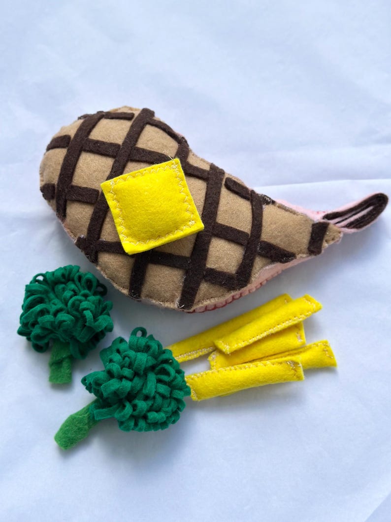 Toy Ribeye Images Felt Steak Pretend Play Toy, Reversible Bone-in Ribeye - Etsy