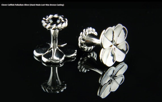Gold and Silver Clover Cufflinks for Tuxedo Shirt… - image 1