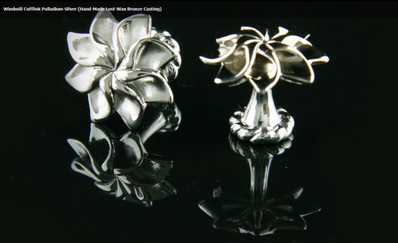 Gold and Silver Lotus Cufflinks for Tuxedo Shirts… - image 2
