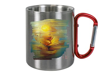 Stainless steel cup with carabiner - Ai Wood