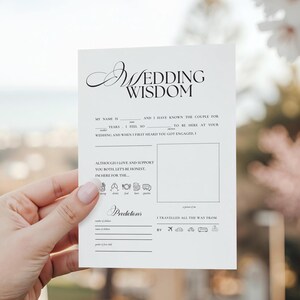 Kaartsjabloon bruiloftadvies | Spel pasgetrouwde wijsheid (canvasjabloon)